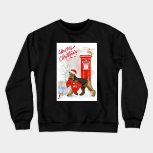 Airedale Terrier Merry Christmas Santa Dog Crewneck Sweatshirt